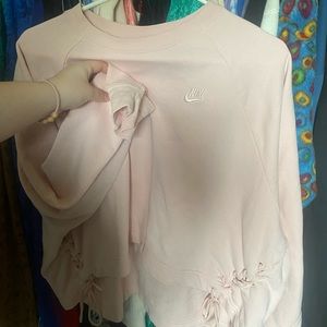 Pink Nike cropped crewneck
